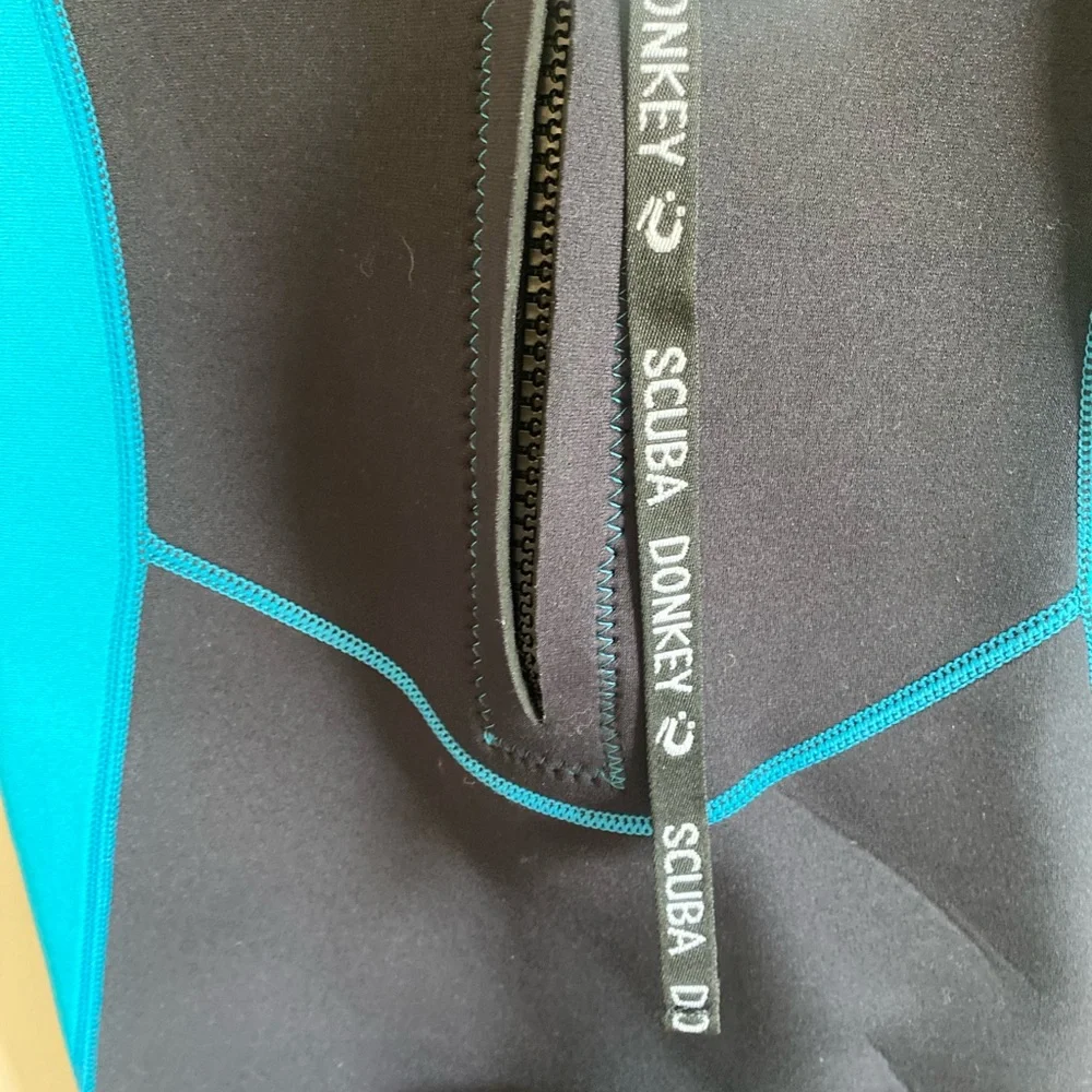 SCUBA DONKEY Kids Youth Size 12 Wetsuit Neoprene Black/Yellow‎ /Aqua NEW NWT
